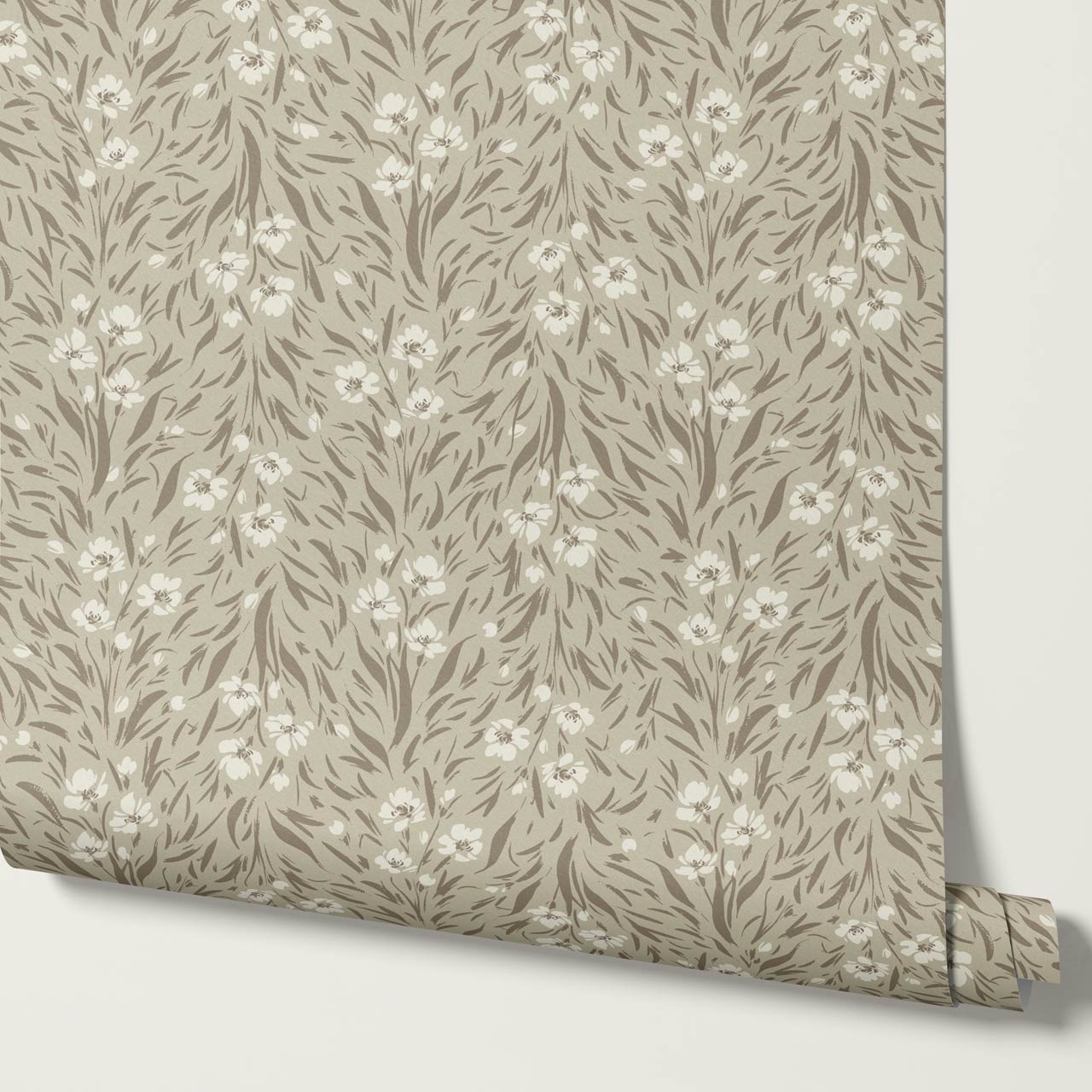 Flora Botanical Beige Wallpaper
