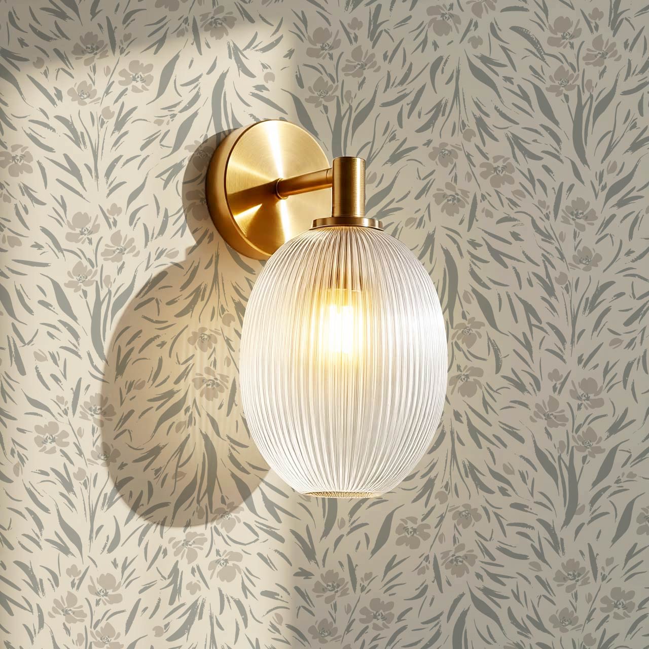 Flora Botanical Gray Mist Wallpaper