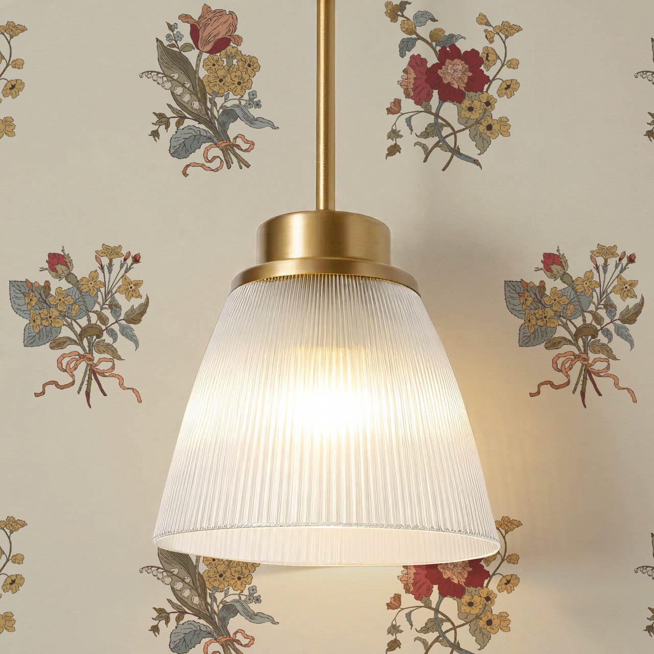 Florencia Antique Blooms Almond Mustard Wallpaper