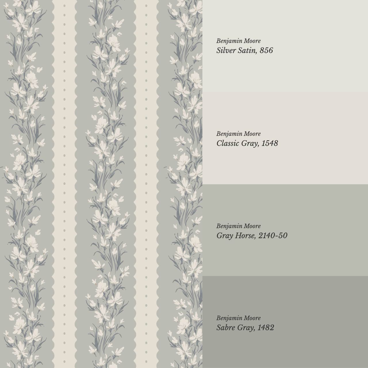 Francesca Blooming Stripes Dove Beige Wallpaper