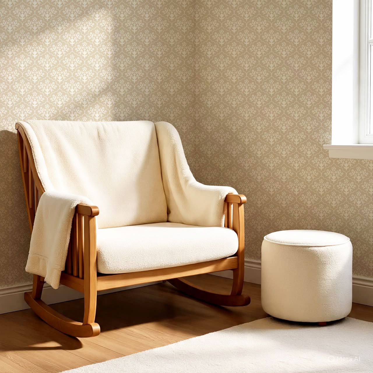 Frankie Blooms Beige Wallpaper