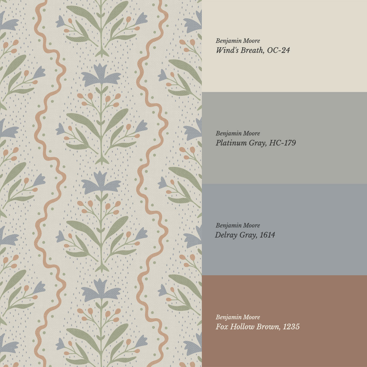 Freya Vertical Blooms Antique Wallpaper