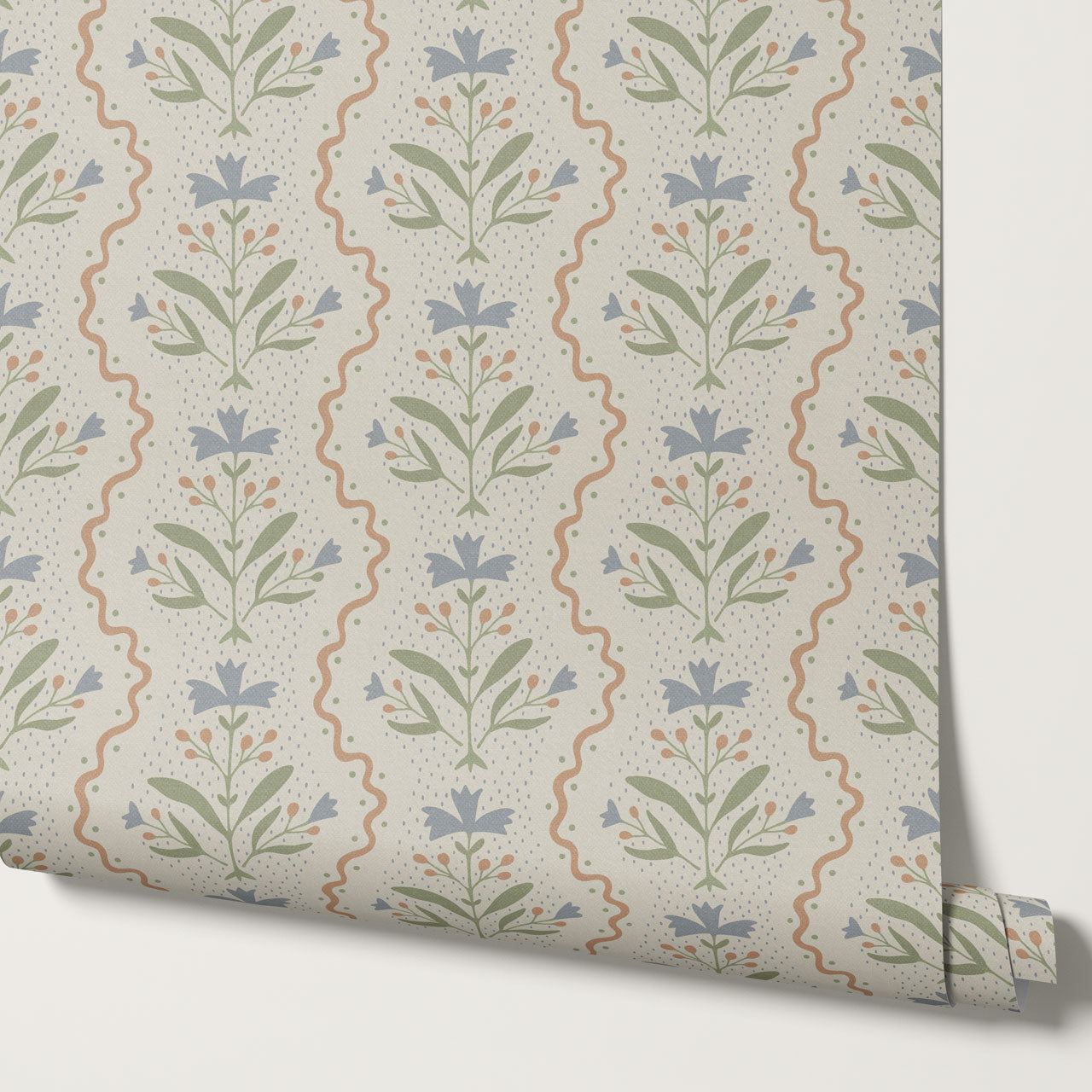 Freya Vertical Blooms Antique Wallpaper