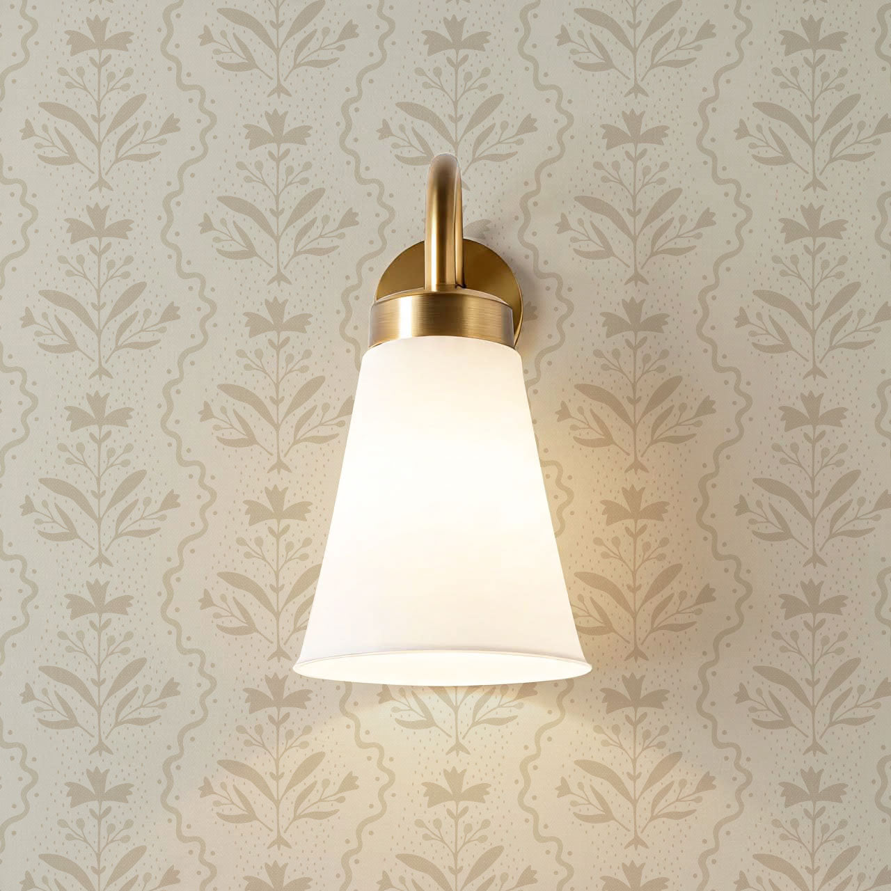 Freya Vertical Blooms Beige Wallpaper