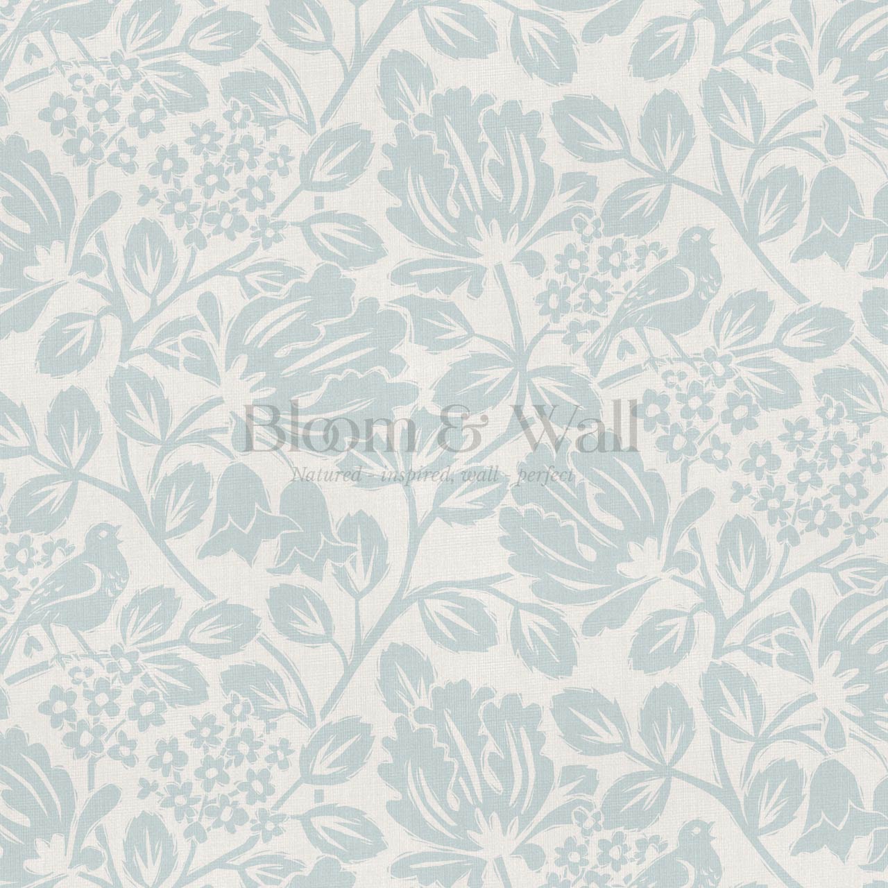 Gabriella Boho Birds and Floral Vines Sky Wallpaper