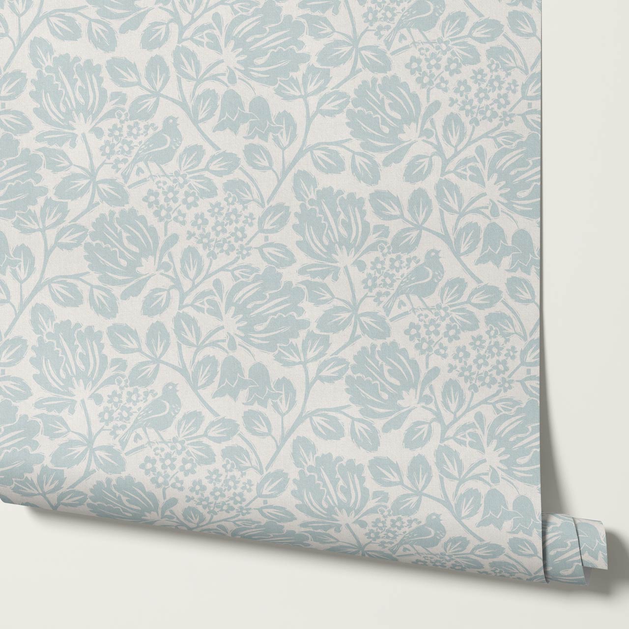 Gabriella Boho Birds and Floral Vines Sky Wallpaper