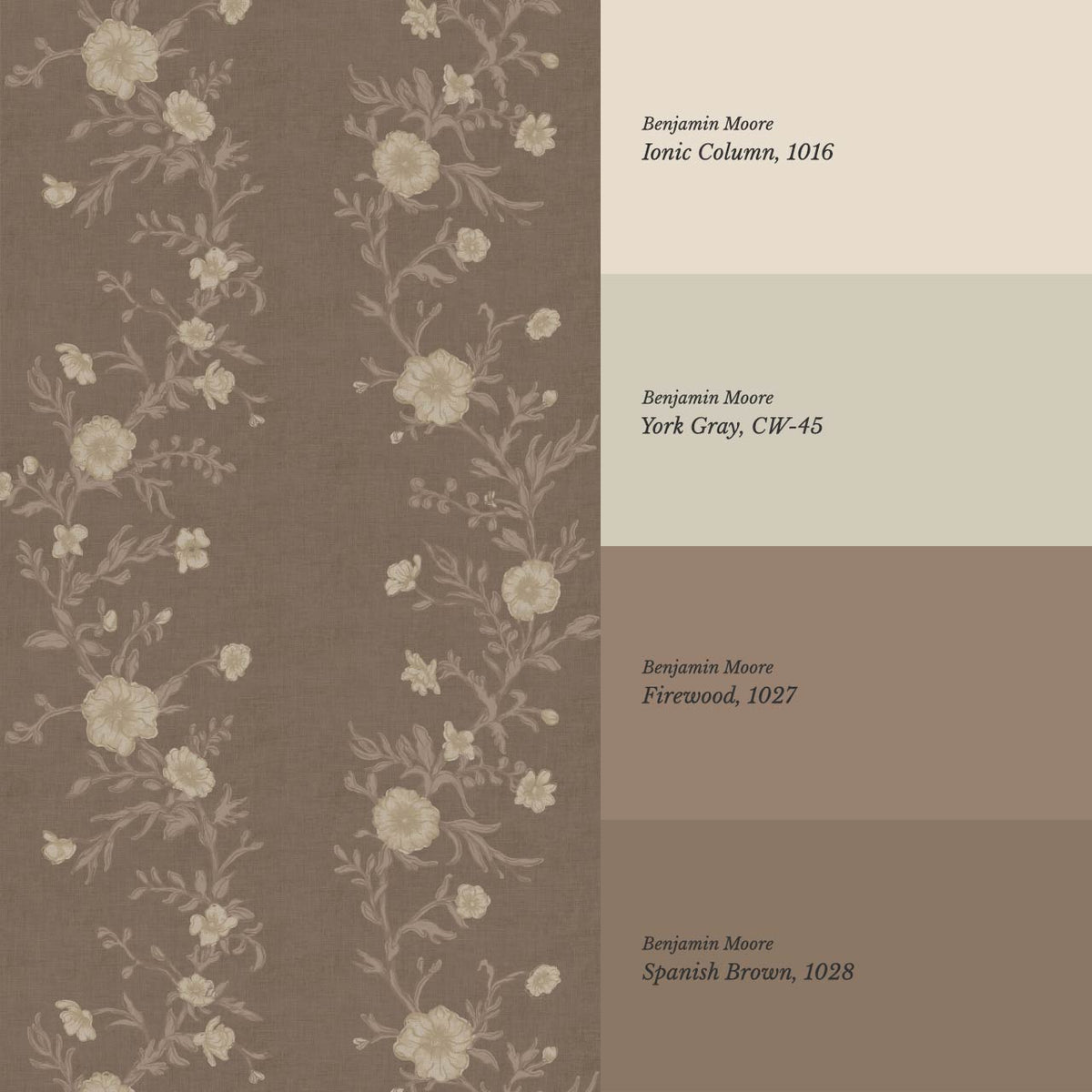Ina Flowering Vine Earth Taupe Wallpaper