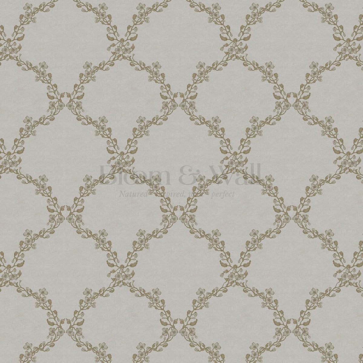 Gala Twining Vines Stone Olive Wallpaper