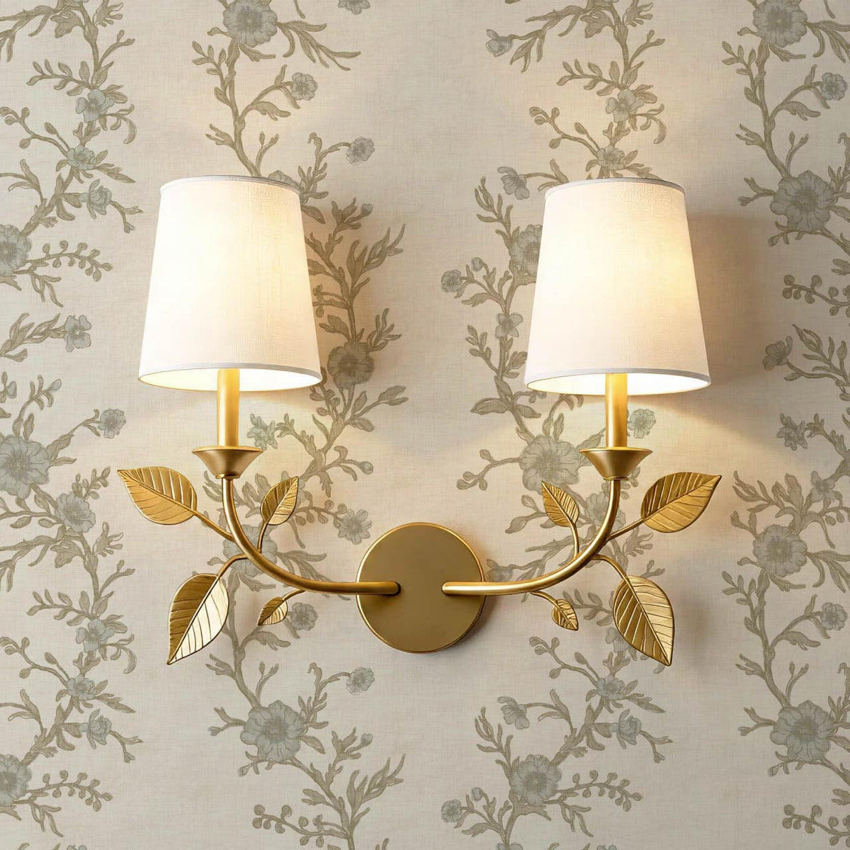 Ina Flowering Vine Oyster Olive Wallpaper