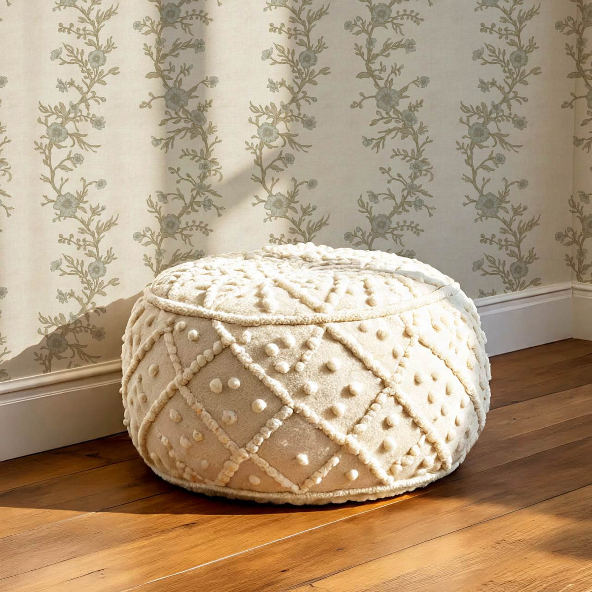 Ina Flowering Vine Oyster Olive Wallpaper