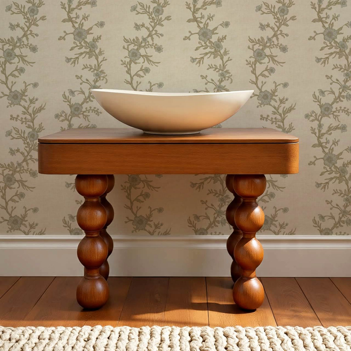 Ina Flowering Vine Oyster Olive Wallpaper
