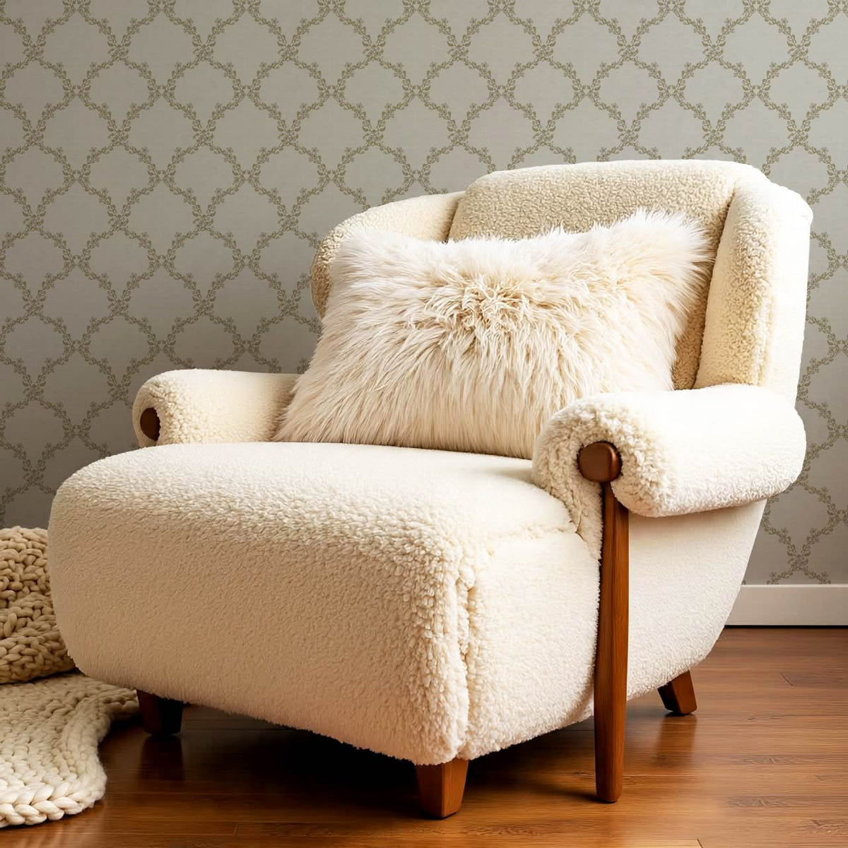 Gala Twining Vines Stone Olive Wallpaper