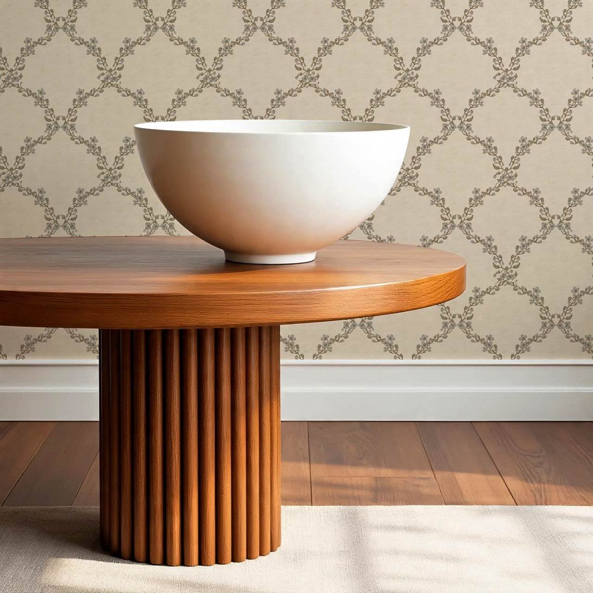 Gala Twining Vines Beige Stone Wallpaper