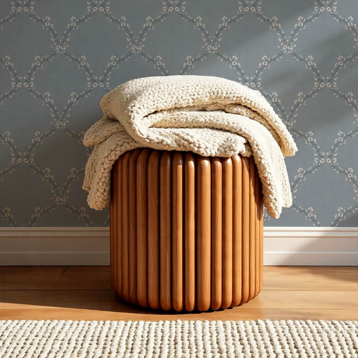 Gala Twining Vines Slate Blue Gray Wallpaper