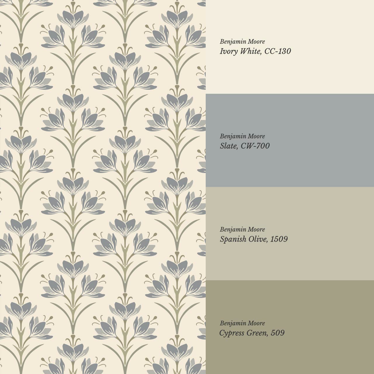 Genesis Crocus Butter Blue Wallpaper