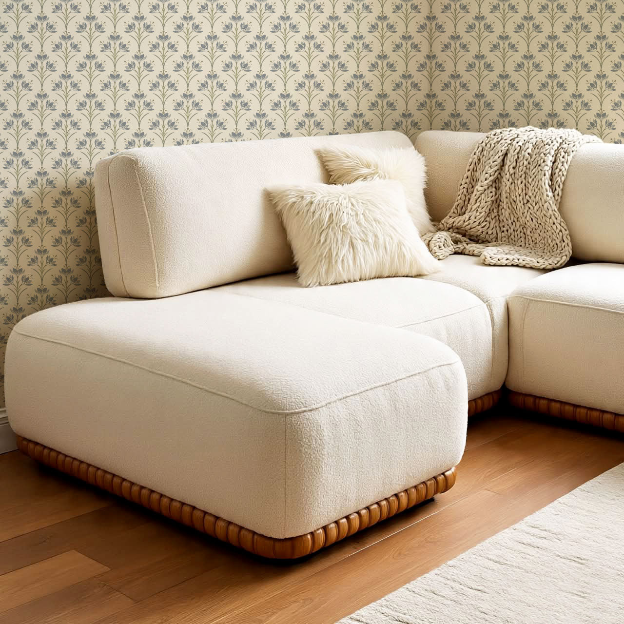 Genesis Crocus Butter Blue Wallpaper