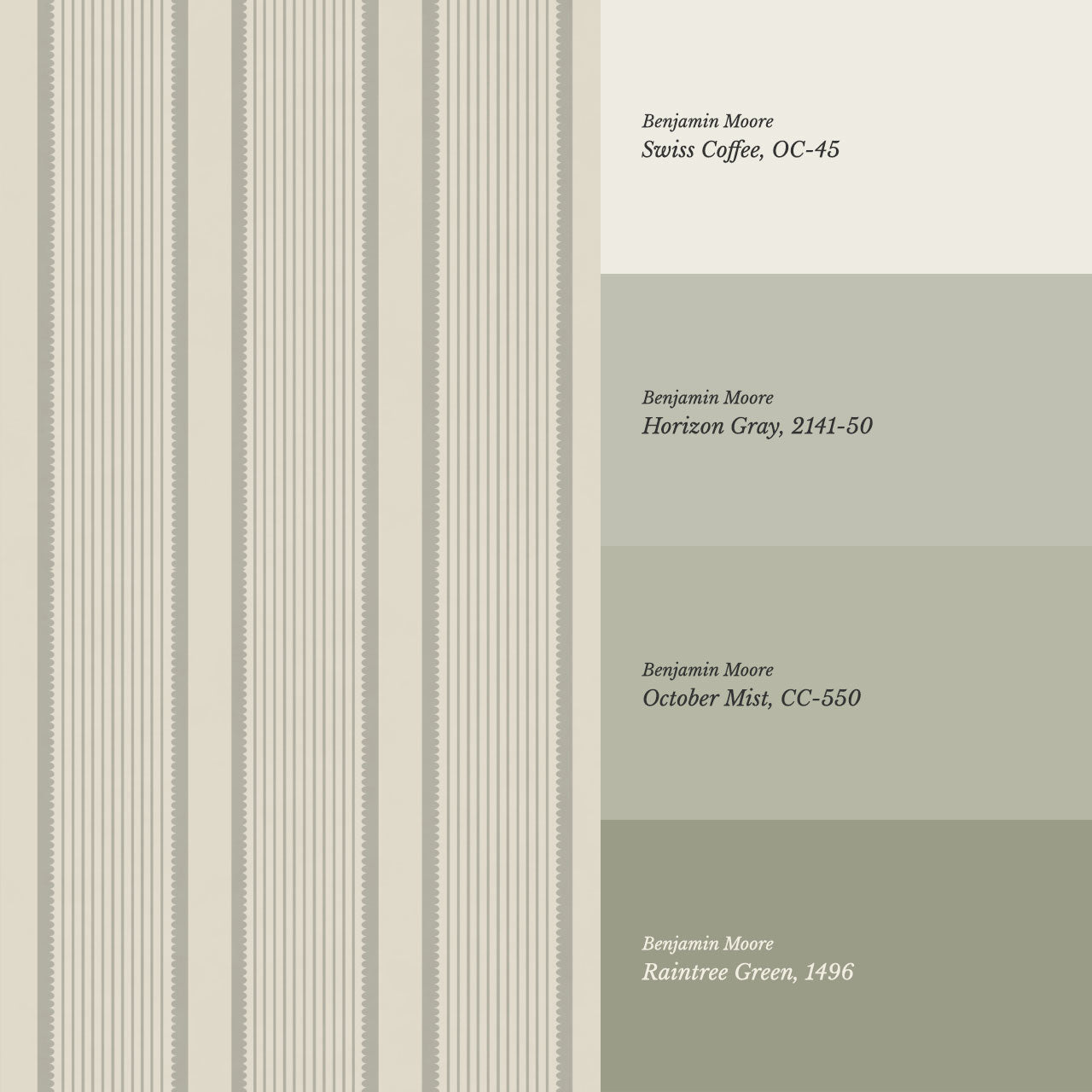 Georgia Harbor Scallop Stripes Dove Wallpaper