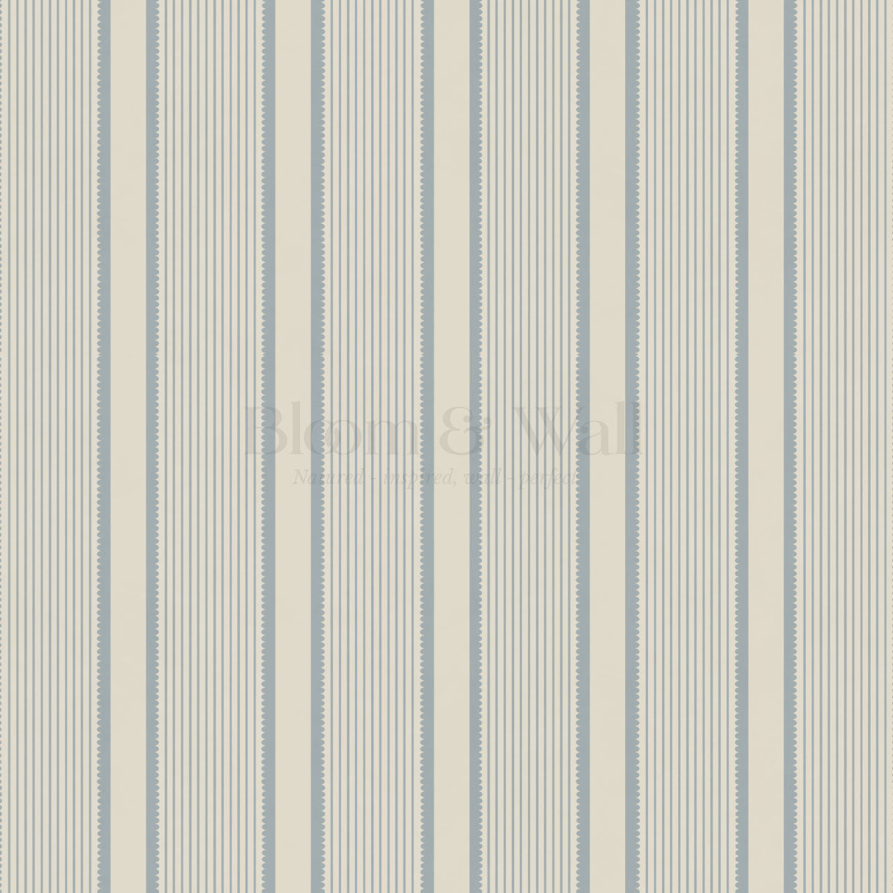 Georgia Harbor Scallop Stripes Vintage Blue Wallpaper
