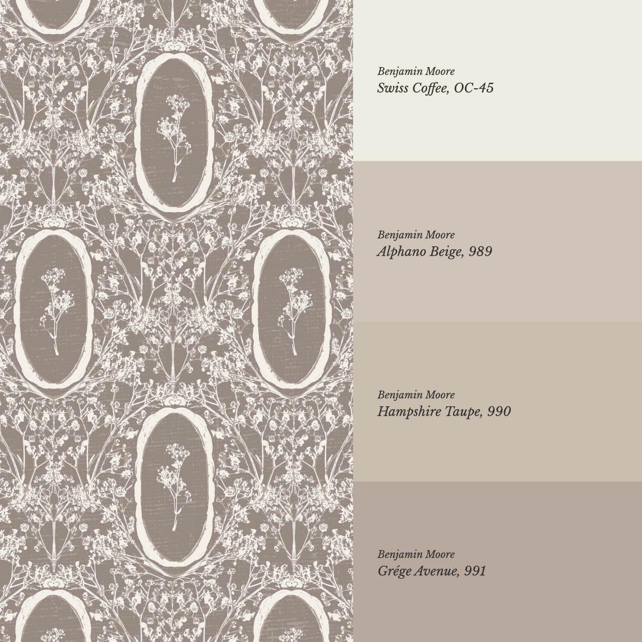 Gia Floral Medallions Clay Wallpaper