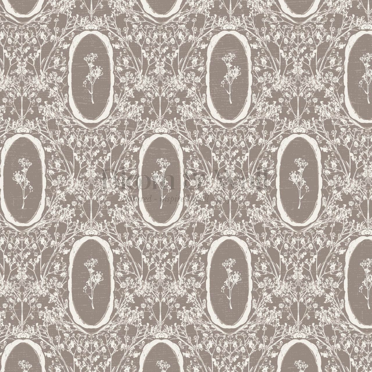 Gia Floral Medallions Clay Wallpaper