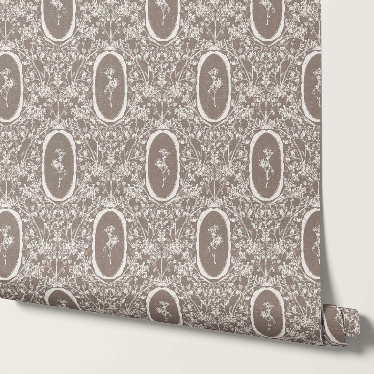 Gia Floral Medallions Clay Wallpaper