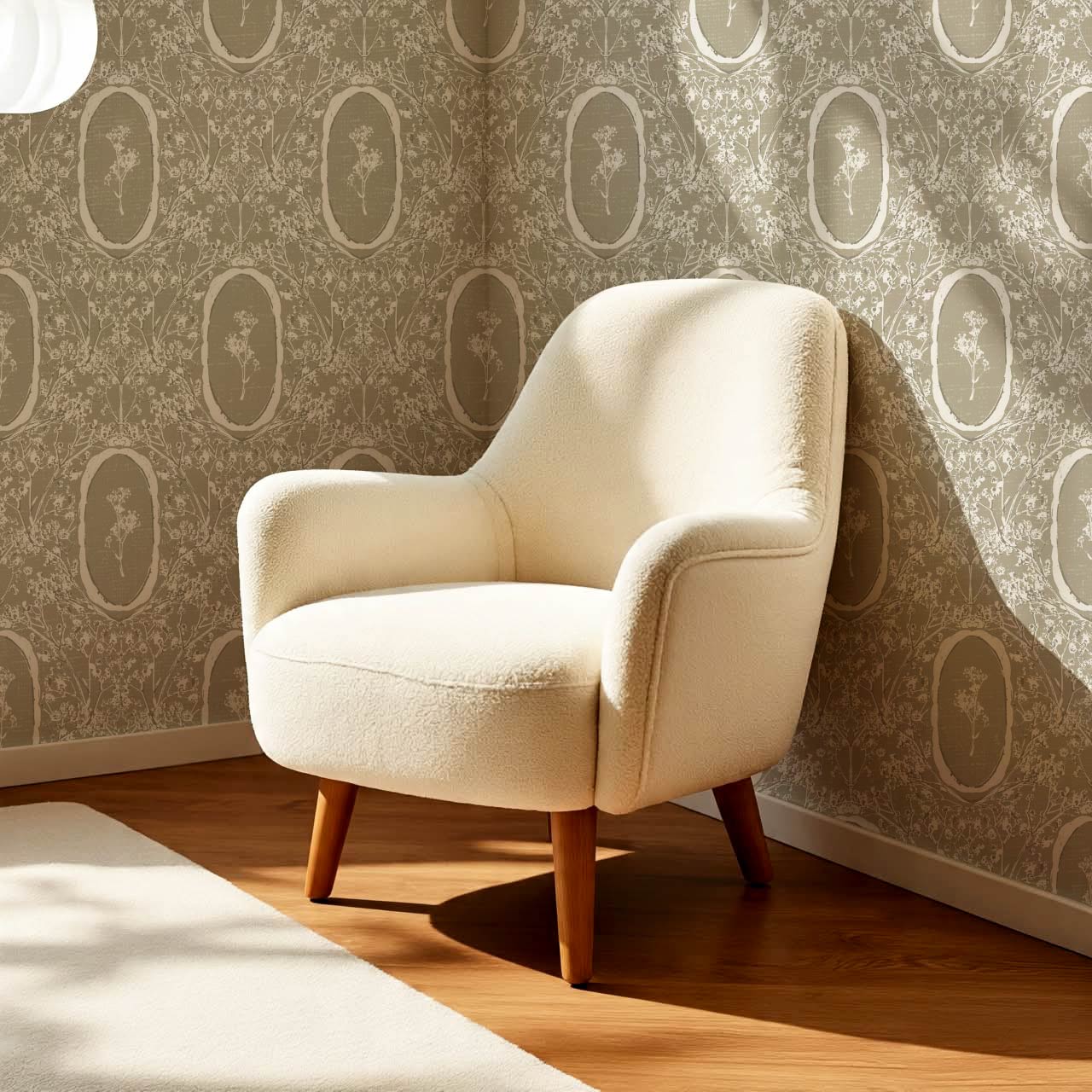 Gia Floral Medallions Olive Wallpaper