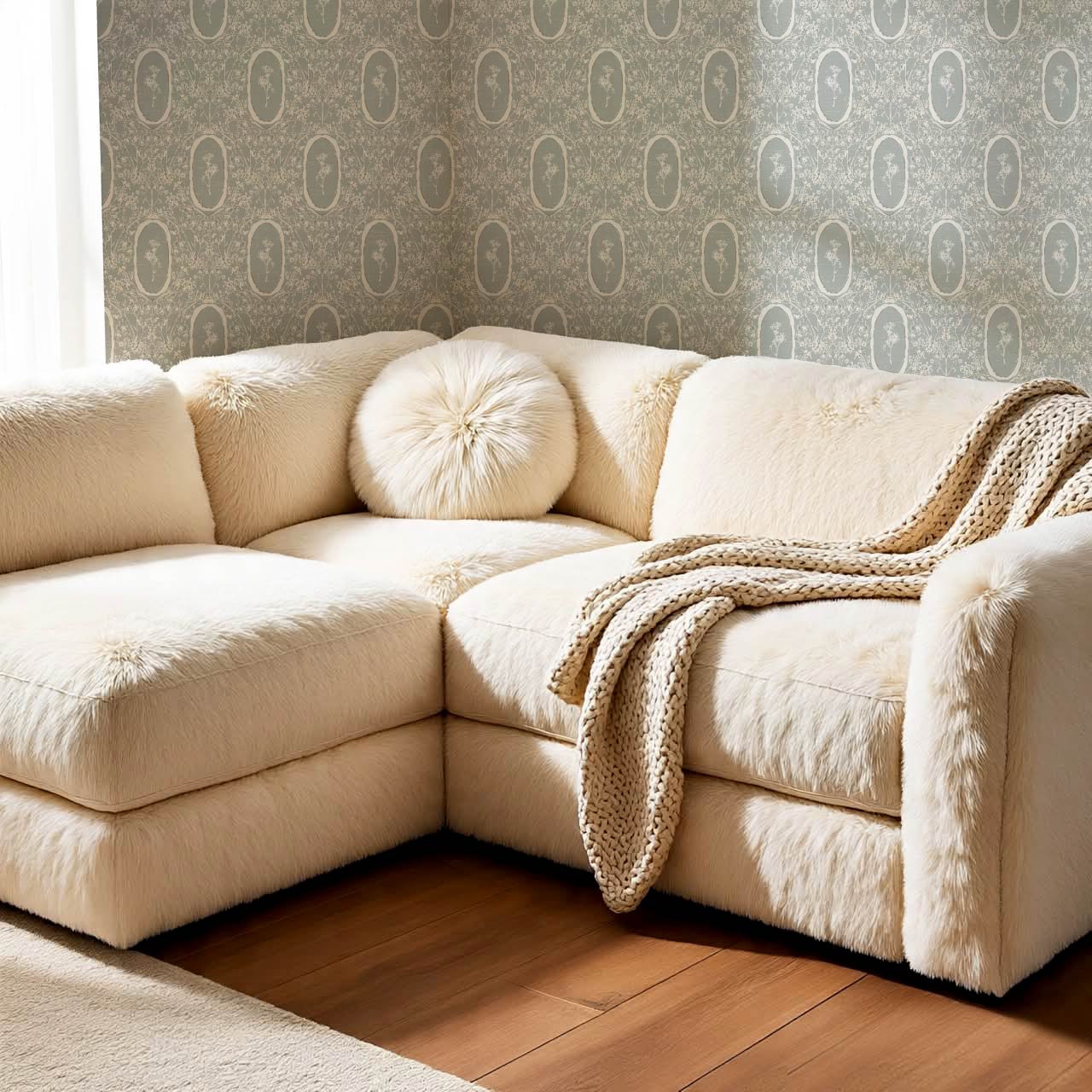 Gia Floral Medallions Dove Gray Wallpaper