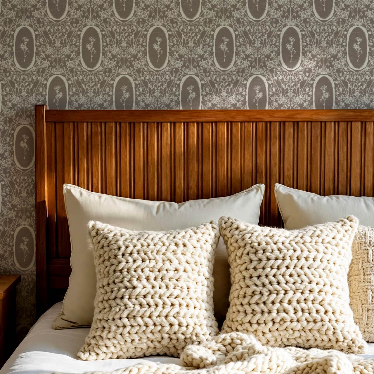 Gia Floral Medallions Clay Wallpaper