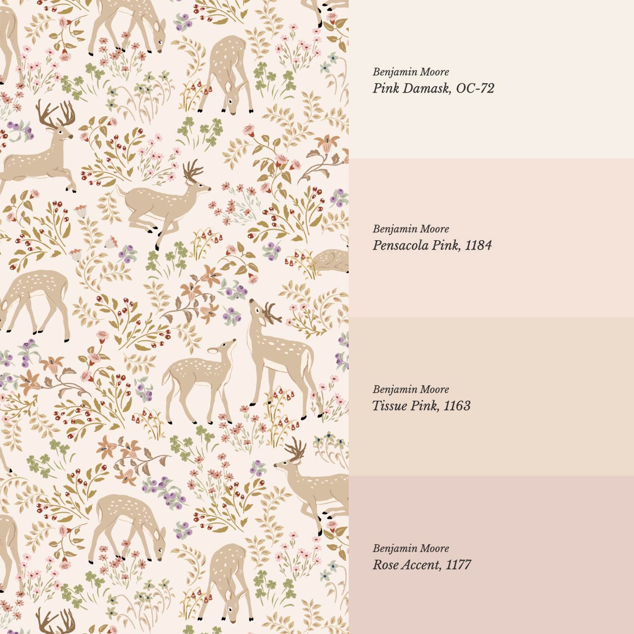 Gianna Meadow Deer Blush Wallpaper