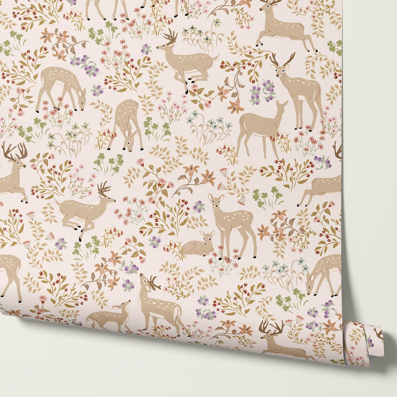 Gianna Meadow Deer Blush Wallpaper