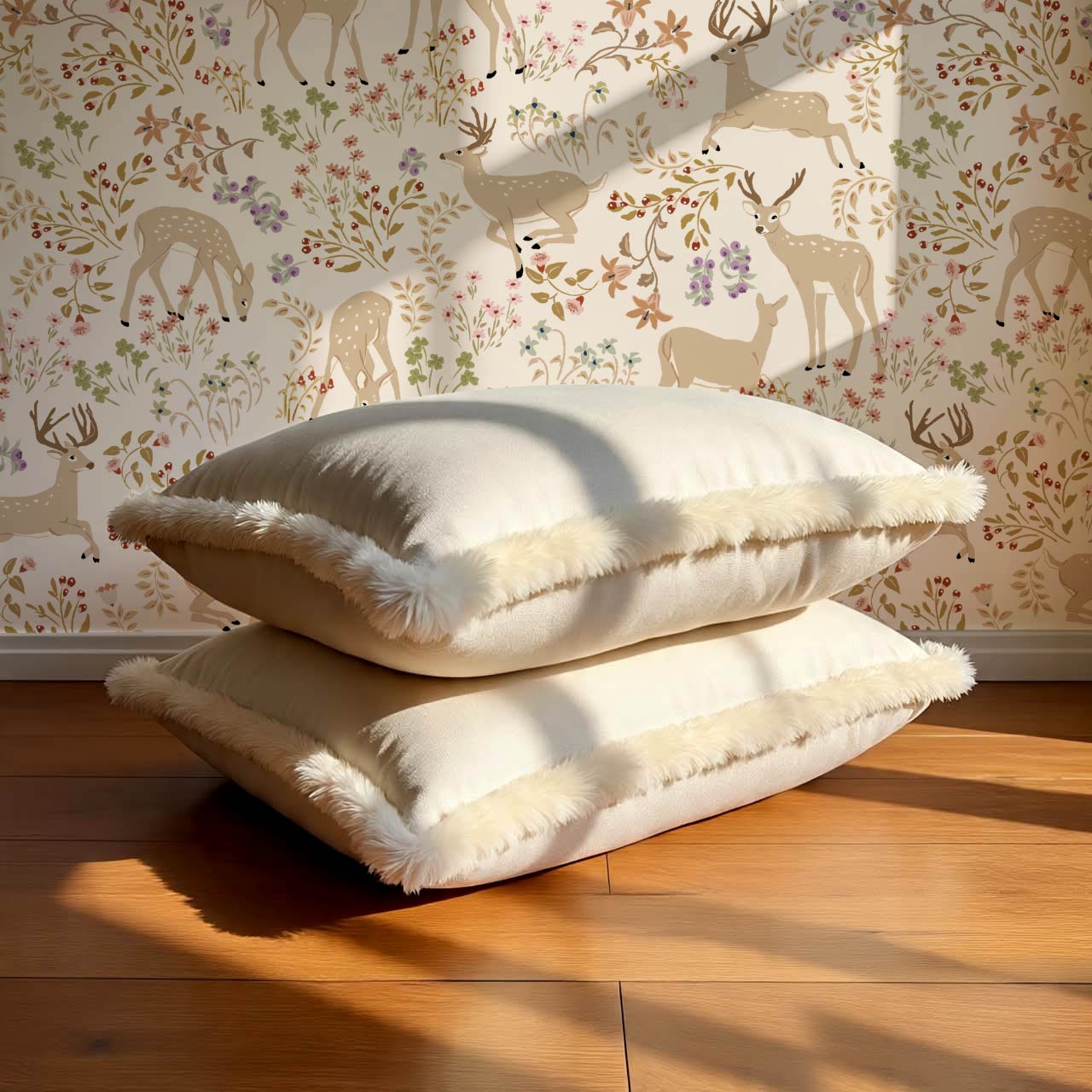 Gianna Meadow Deer Blush Wallpaper