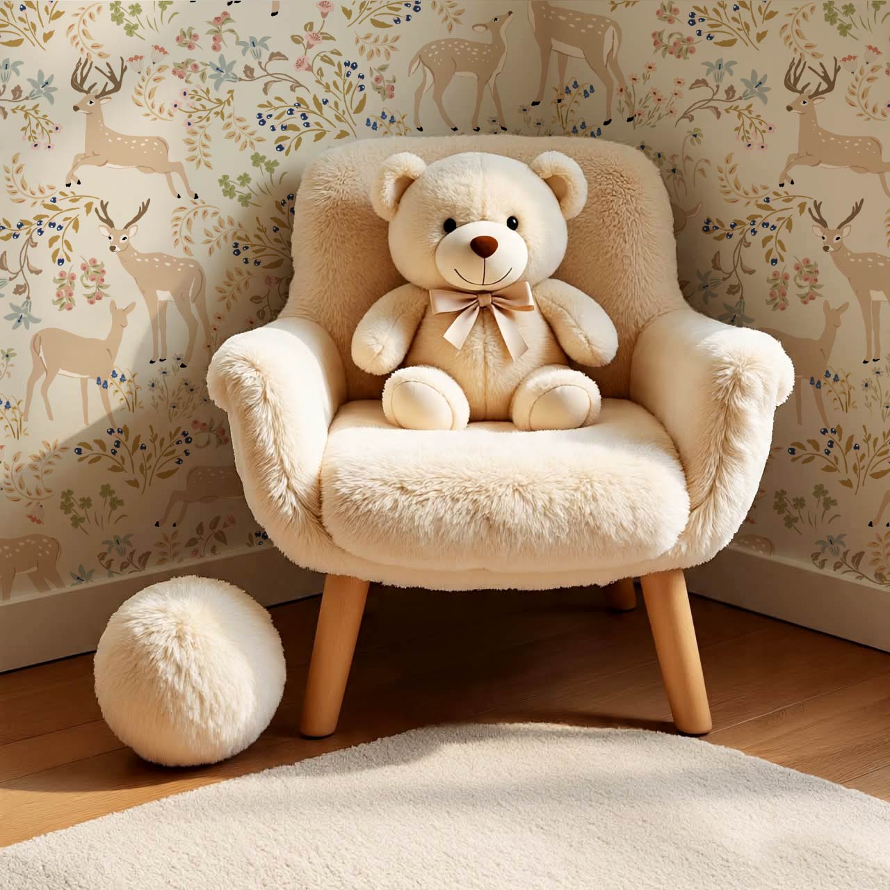 Gianna Meadow Deer Neutral Pastel Wallpaper