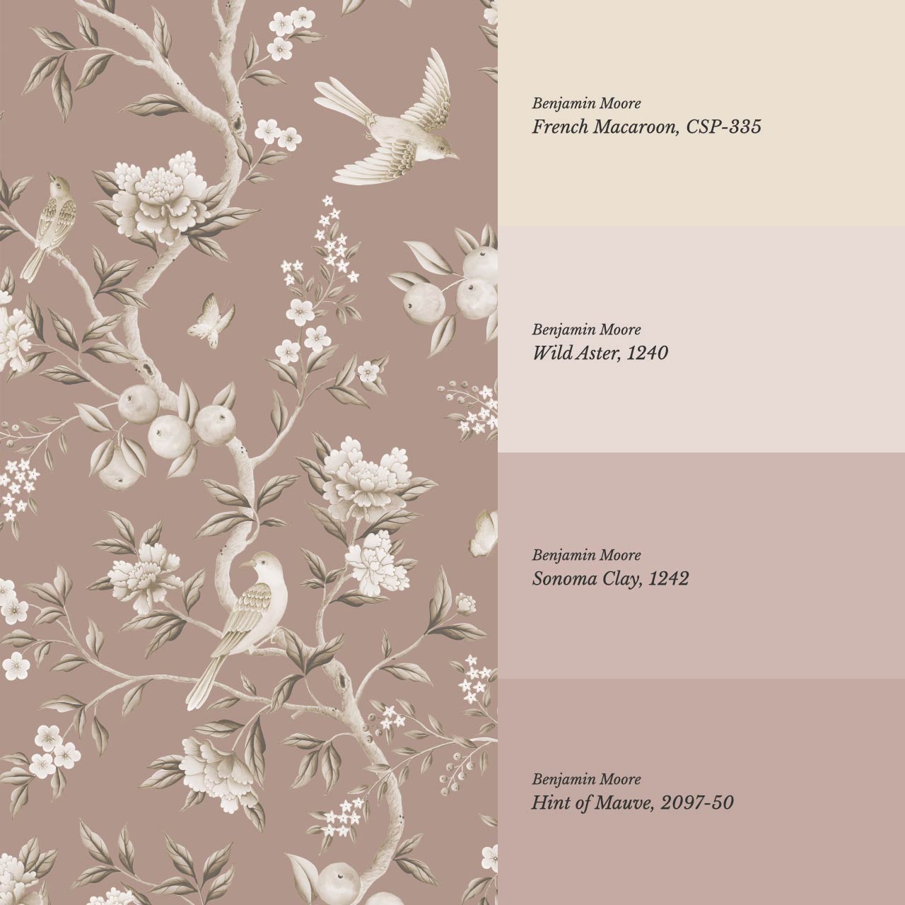 Ginevra Orchard Song Chinoiserie Clay Beige Wallpaper