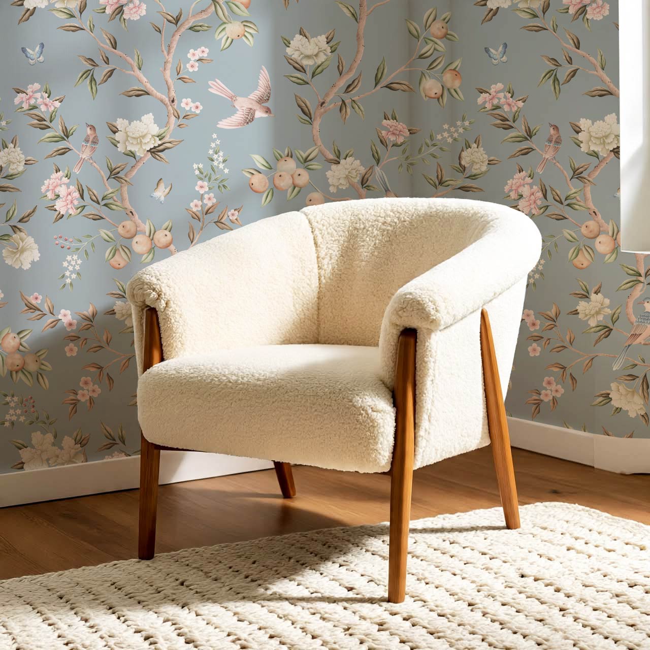 Ginevra Orchard Song Chinoiserie Sky Pastel Wallpaper