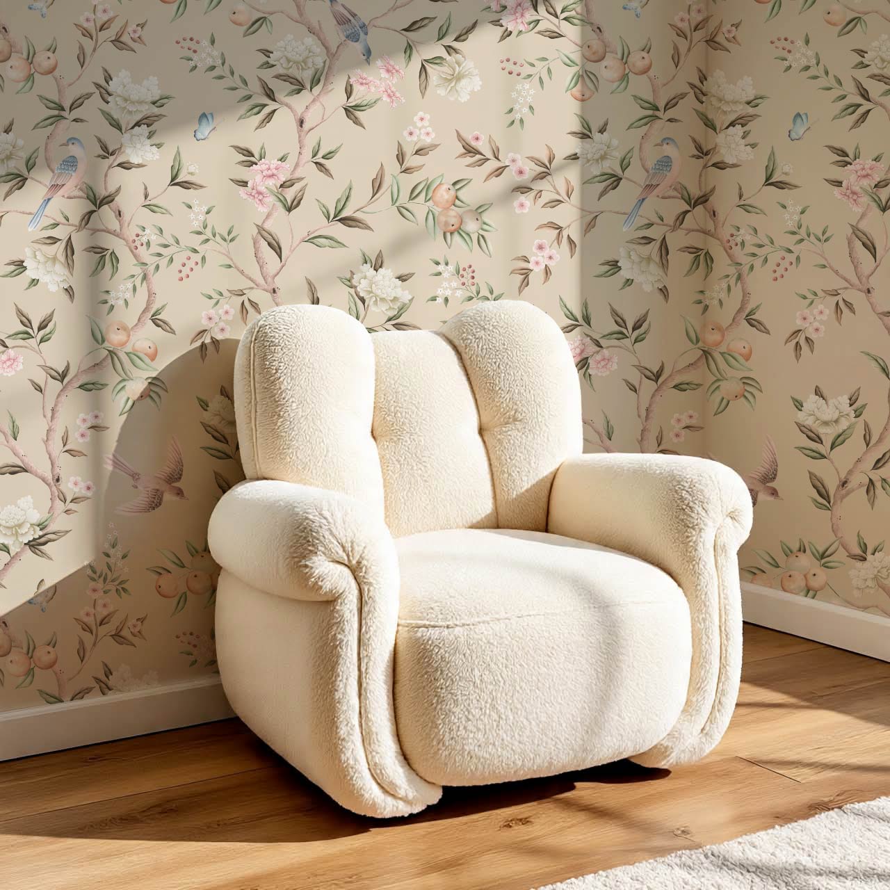 Ginevra Orchard Song Chinoiserie Beige Pastel Wallpaper
