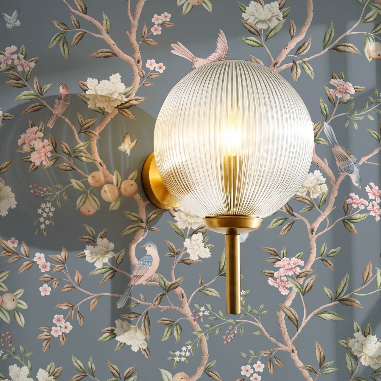 Ginevra Orchard Song Chinoiserie Smoke Pastel Wallpaper