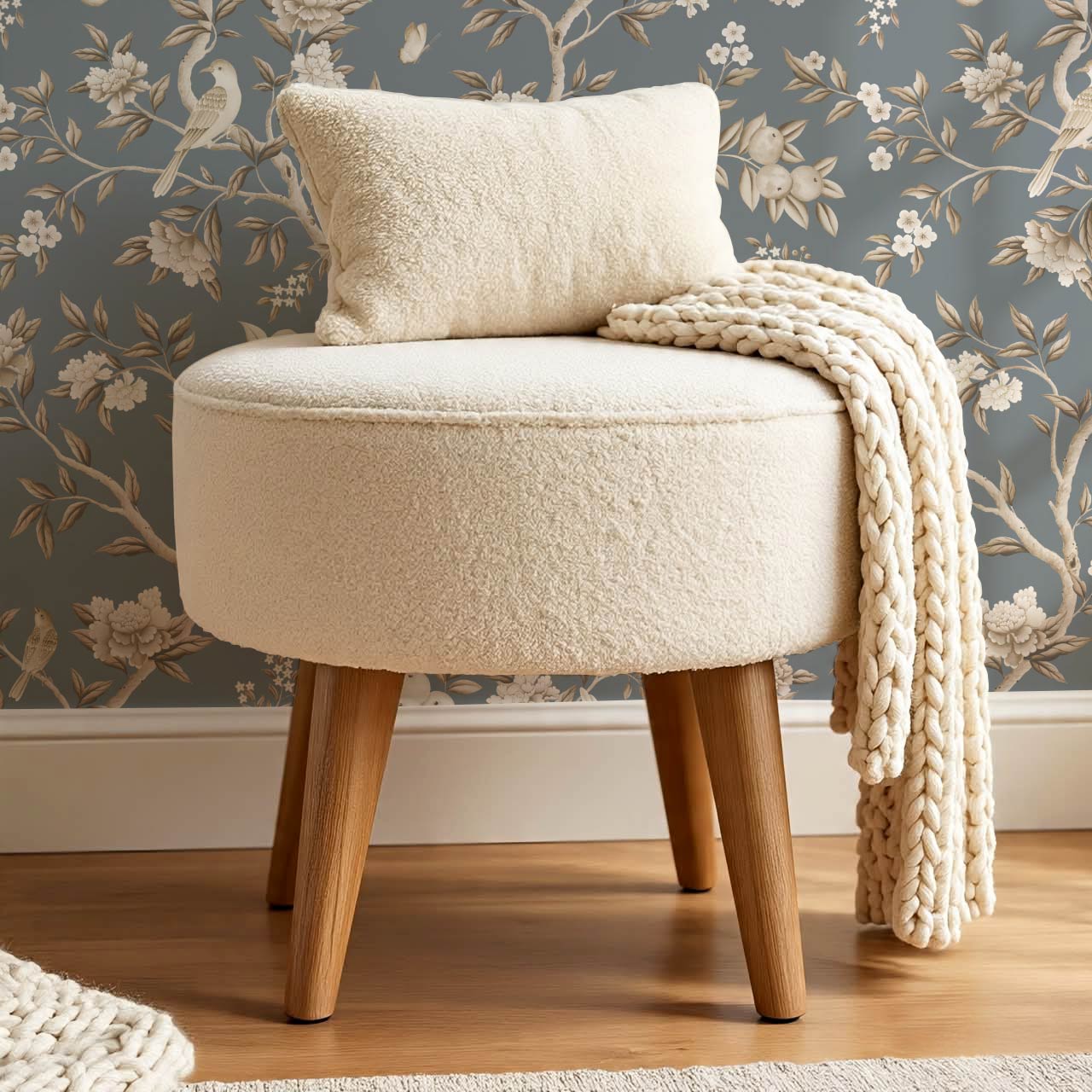 Ginevra Orchard Song Chinoiserie Smoke Beige Wallpaper
