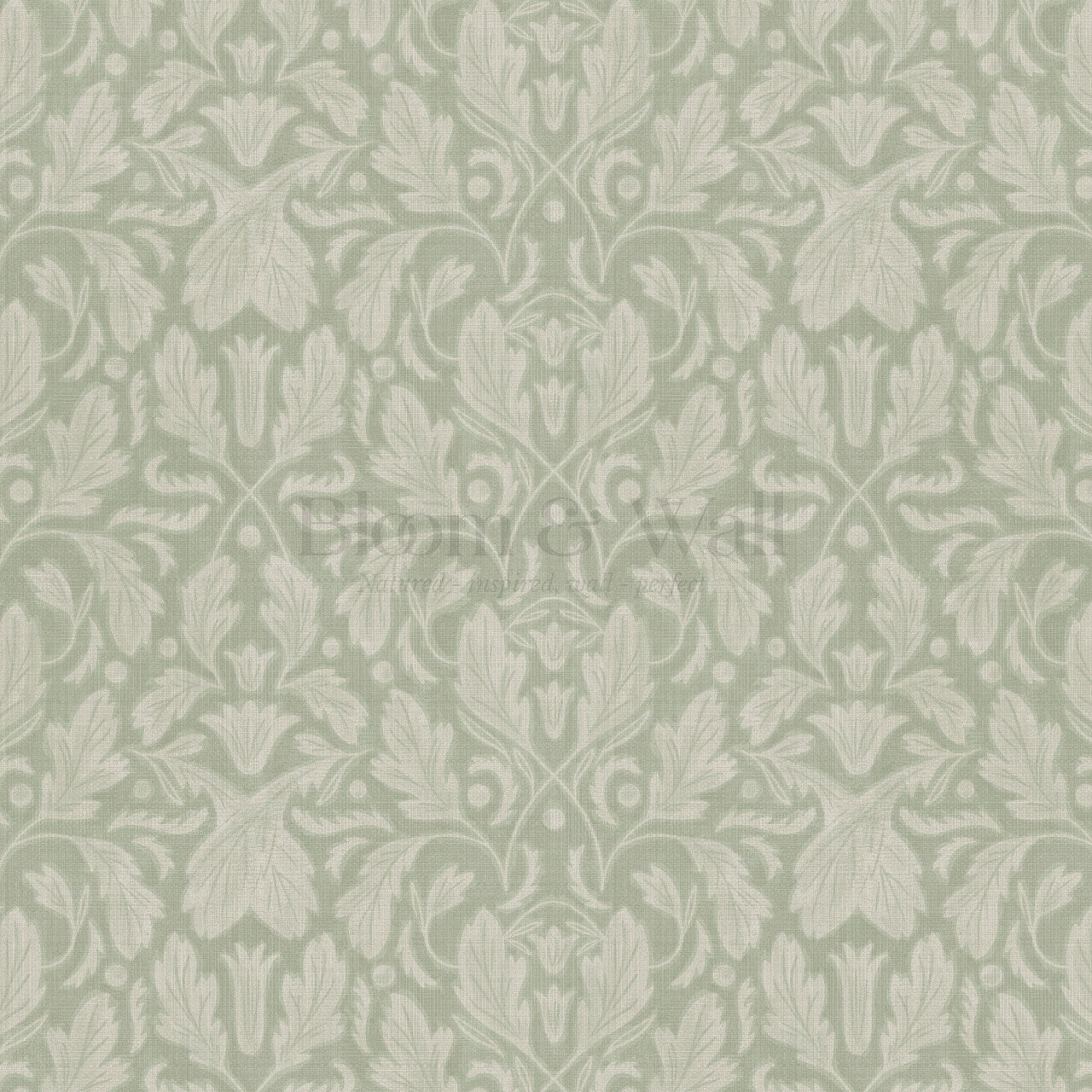 Gisele Baroque Leaves Sage Wallpaper