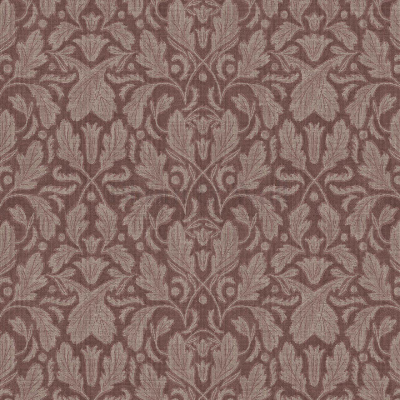 Gisele Baroque Leaves Brown Mauve Wallpaper