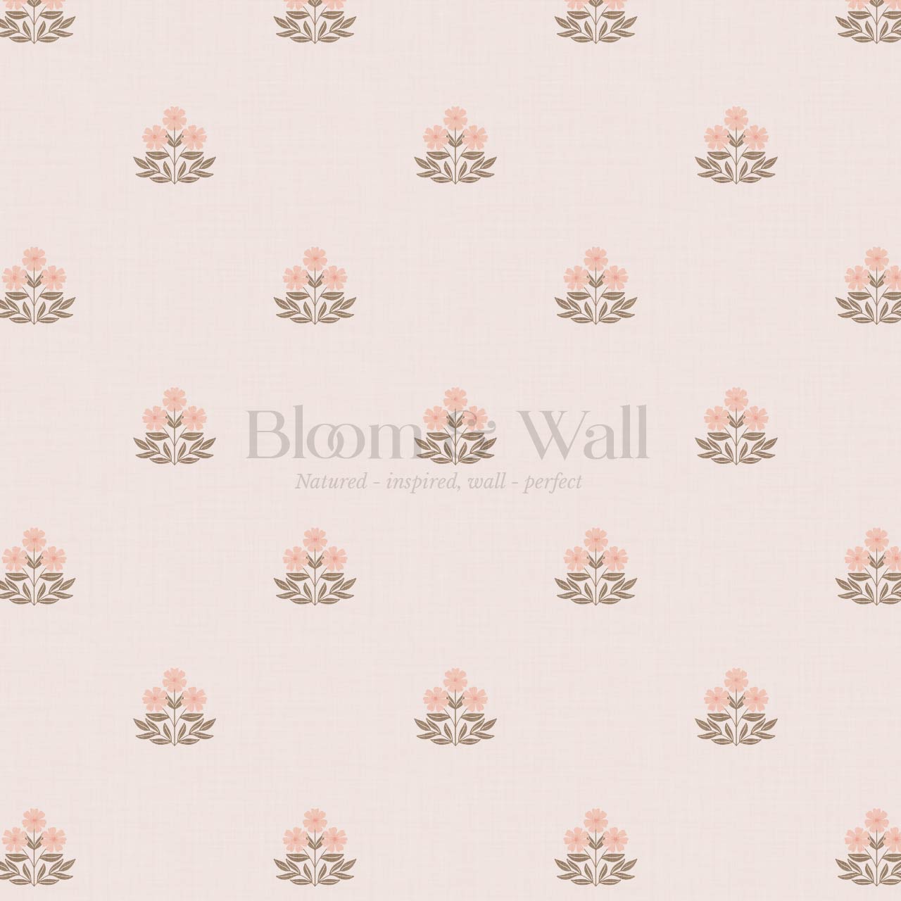 Giustina Floral Bloom Coral Blush Wallpaper