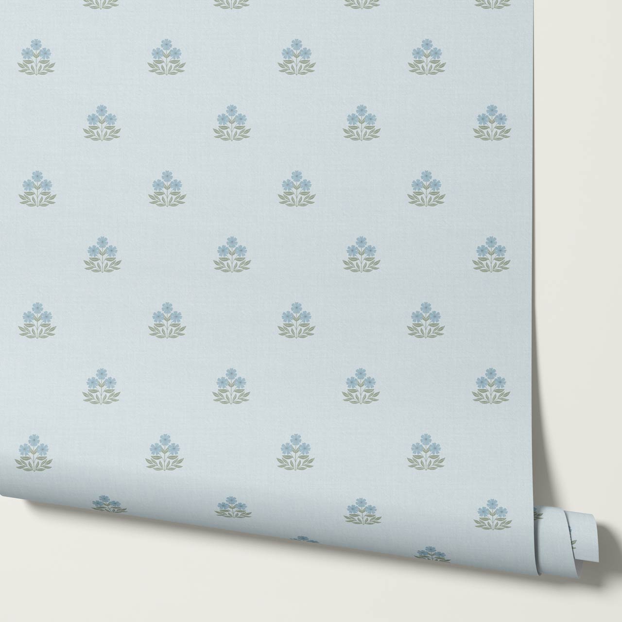 Giustina Floral Bloom French Blue Wallpaper