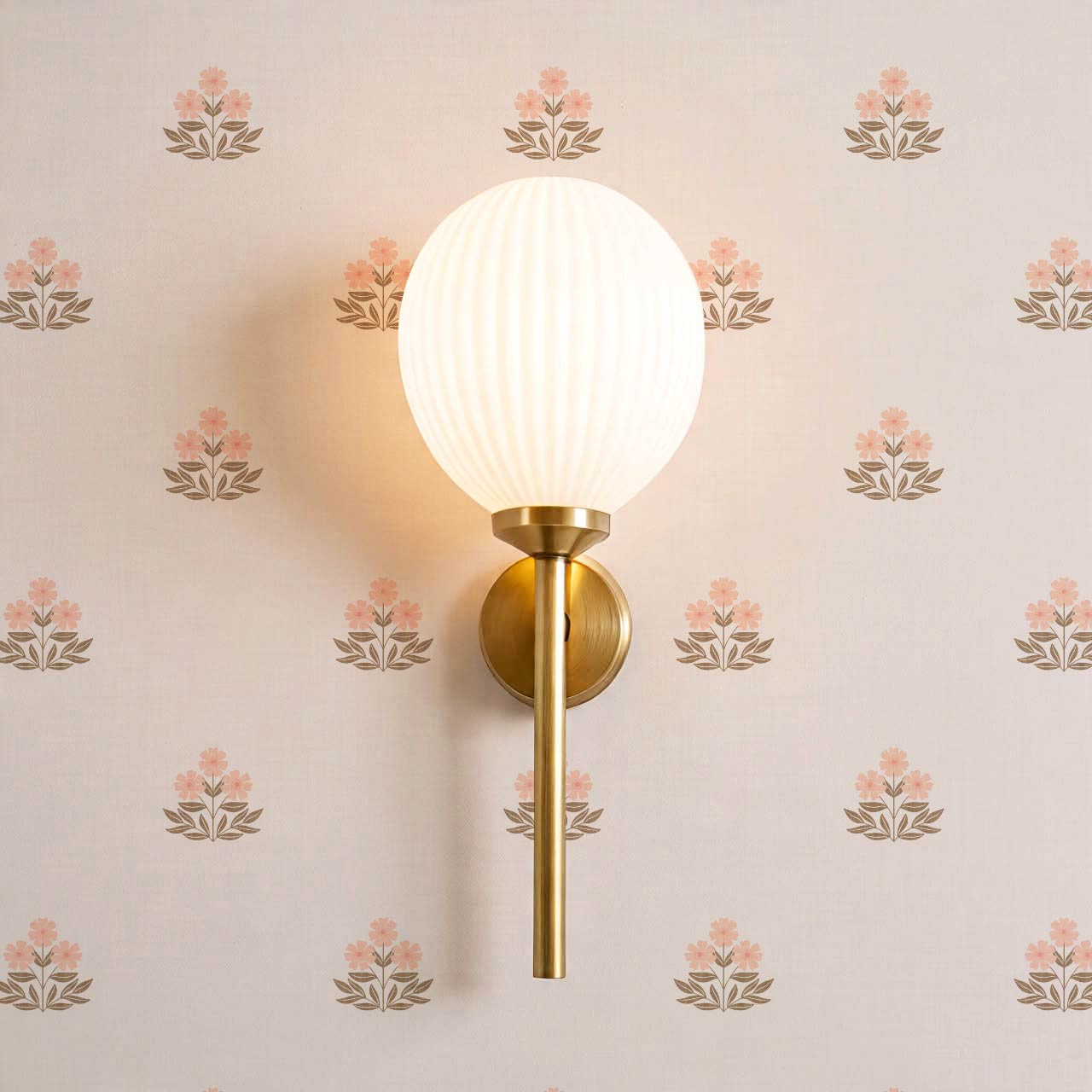 Giustina Floral Bloom Coral Blush Wallpaper