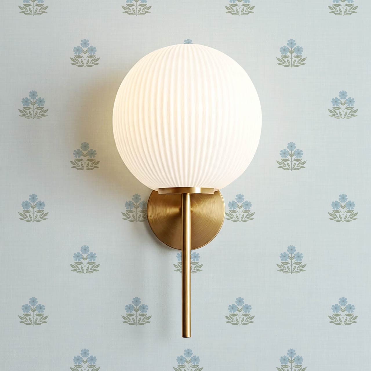 Giustina Floral Bloom French Blue Wallpaper