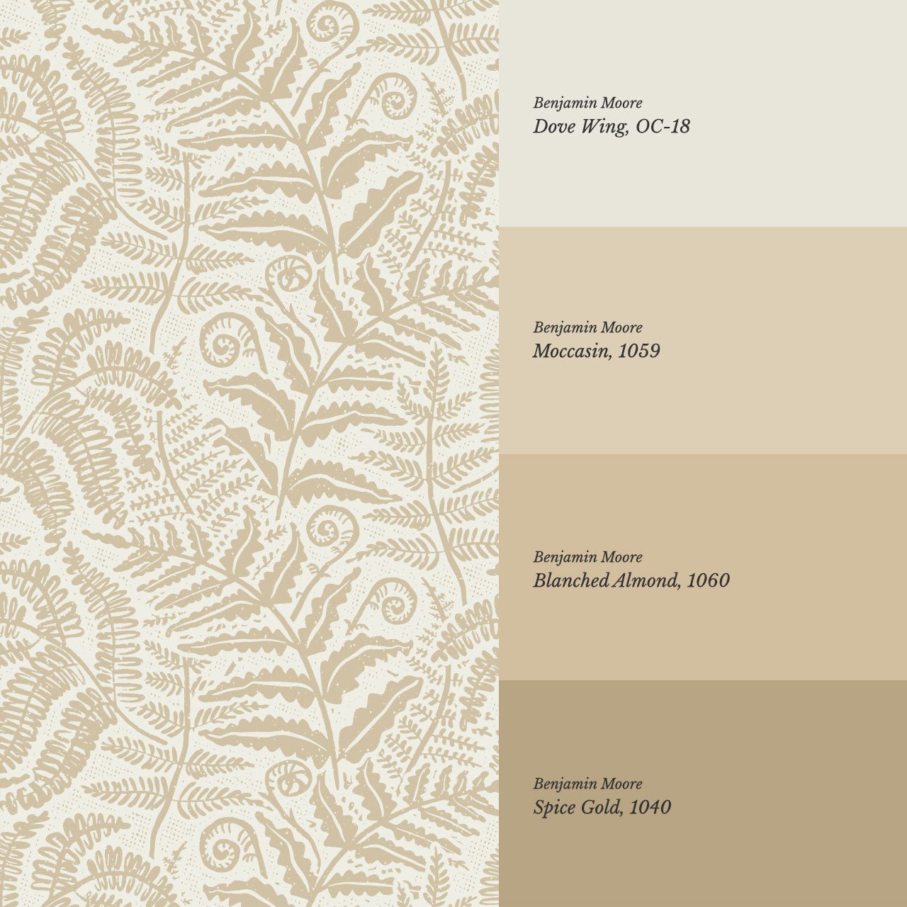 Gloria Fern Gold Wallpaper