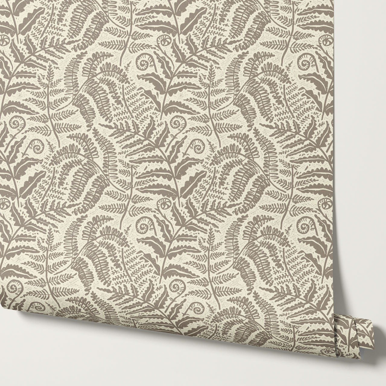 Gloria Fern Pastel Brown Wallpaper