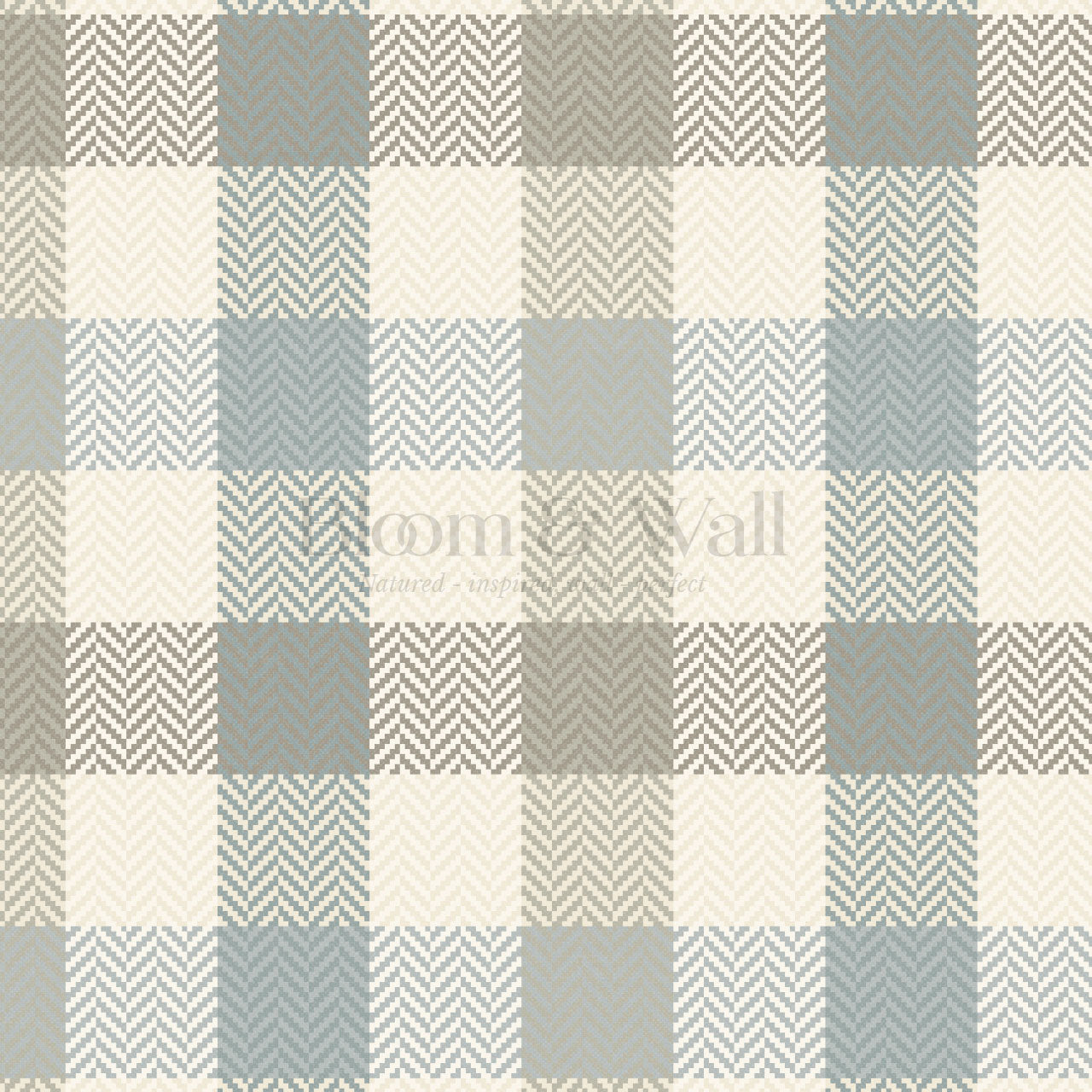 Gloria Tartan Plaid Check French Blue Wallpaper