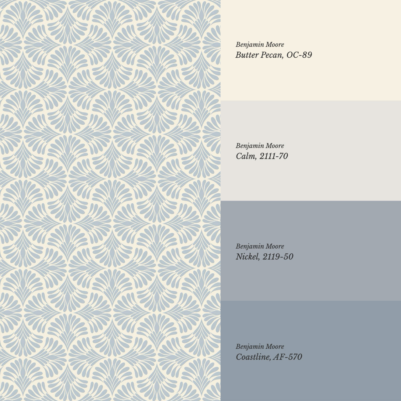 Monique Geometric Petals French Blue Wallpaper