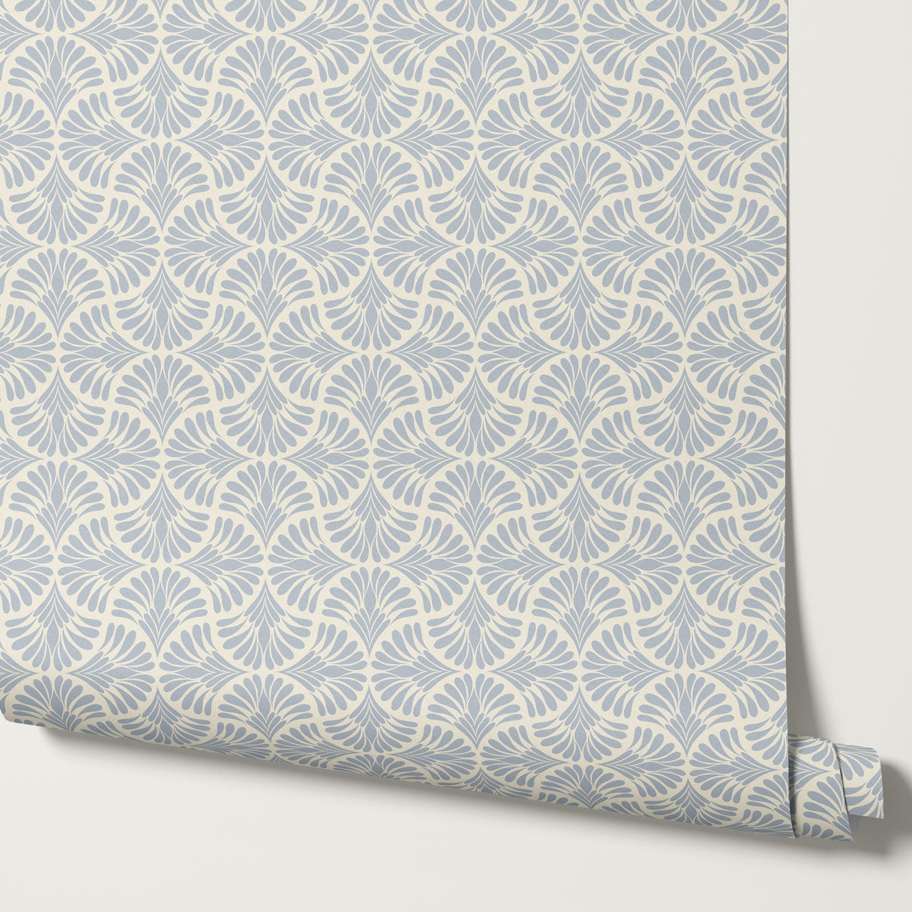 Monique Geometric Petals French Blue Wallpaper