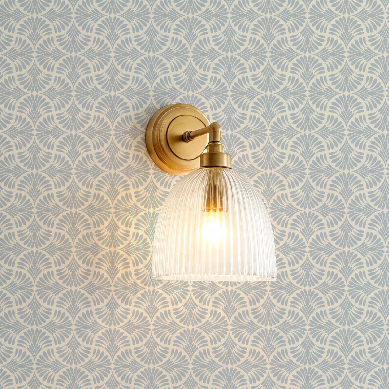 Monique Geometric Petals French Blue Wallpaper