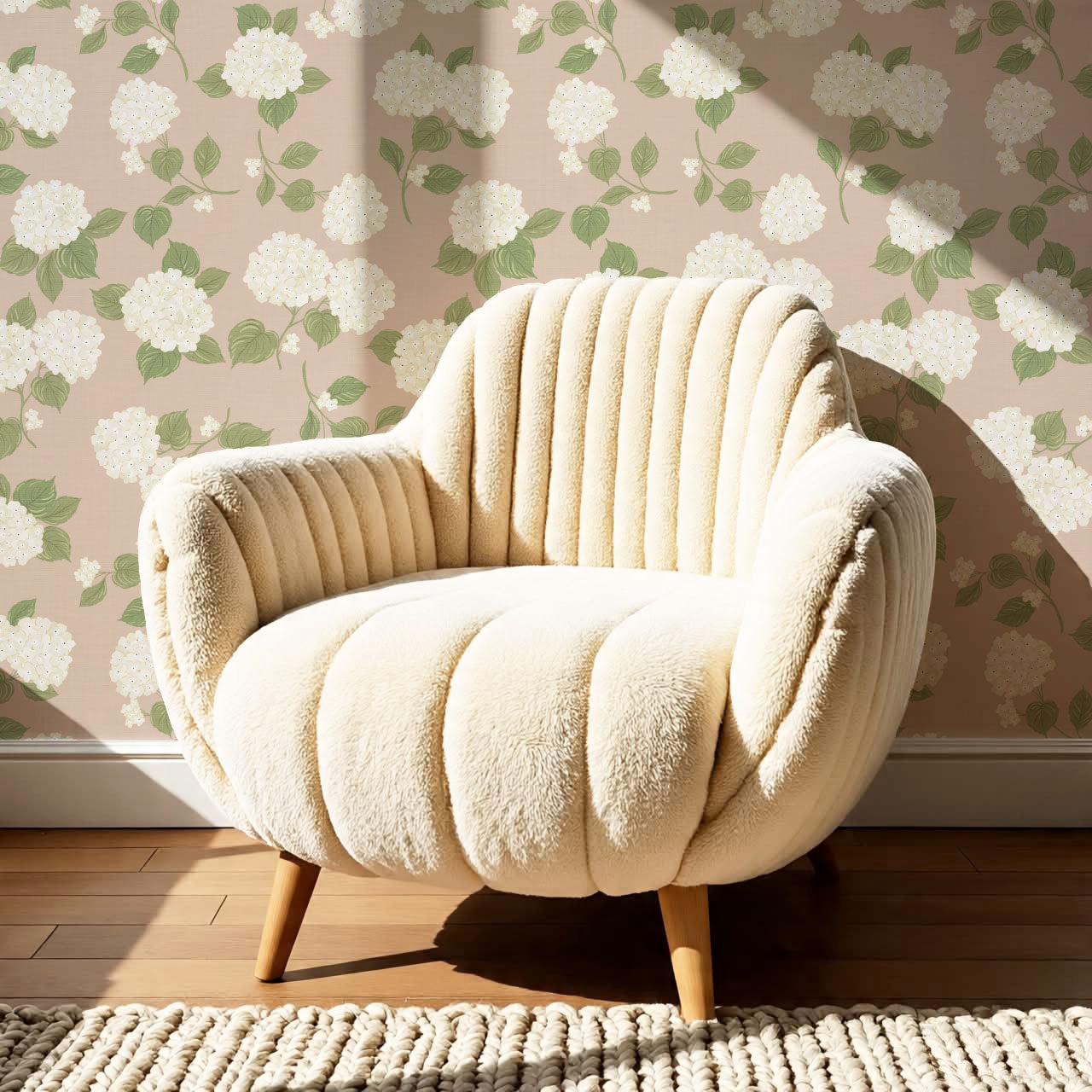 Gracelyn Hydrangea Blooms Mauve Wallpaper